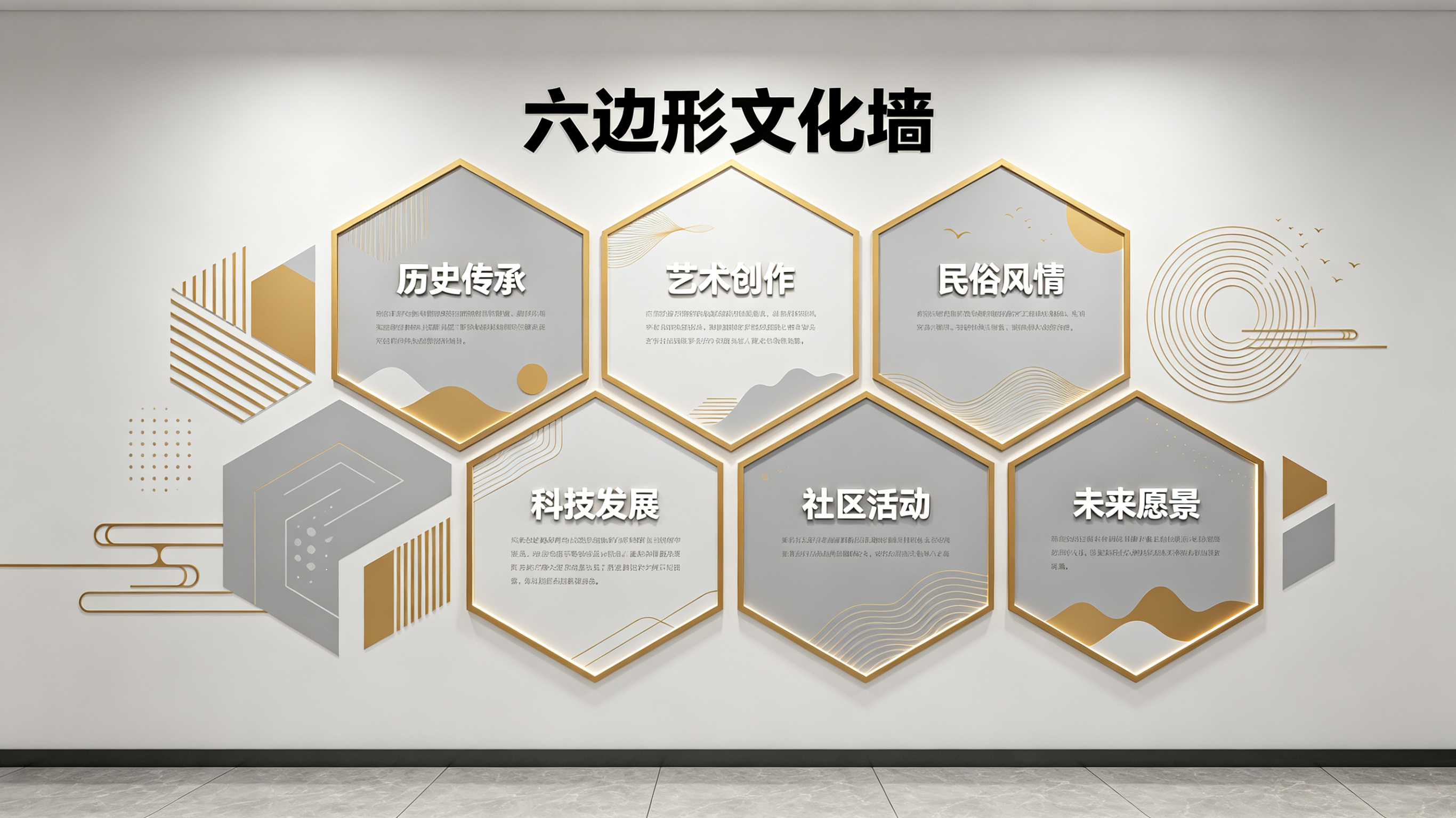 三明企业文化墙 | 六边形信息美学